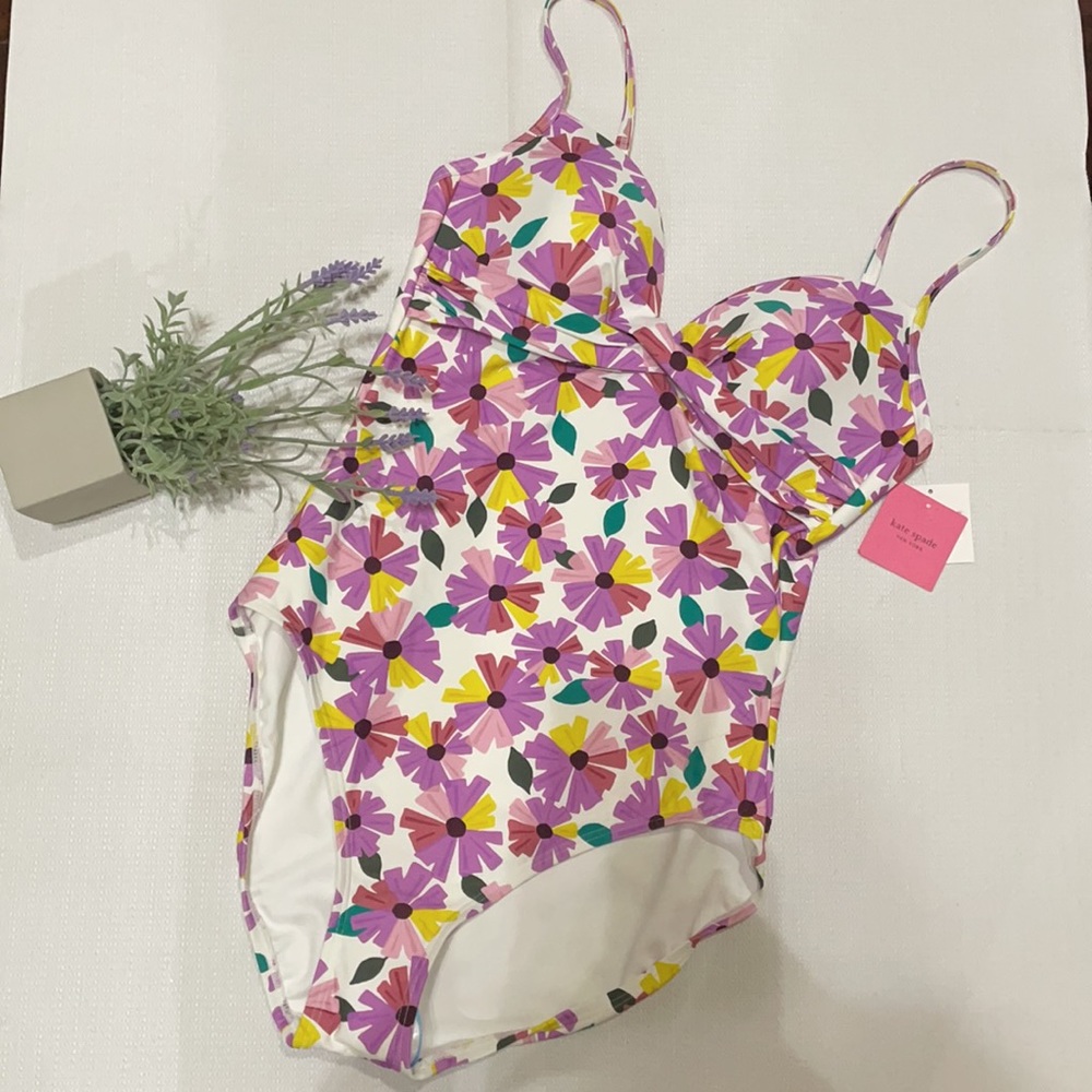 Kate spade floral draped molded cups one-piece - Picture 4 of 8